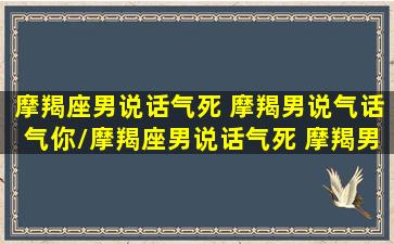 摩羯座男说话气死 摩羯男说气话气你/摩羯座男说话气死 摩羯男说气话气你-我的网站